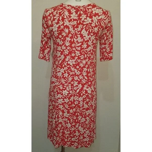 NWT Old Navy Floral Dress Size XS Short Salmon/Red + Ivory - Picture 4 of 8